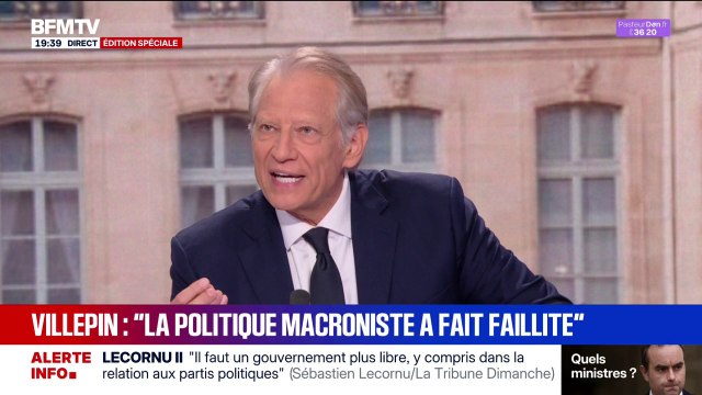 Crise politique: pour Dominique de Villepin, ancien Premier ministre, une nouvelle dissolution sera nécessaire