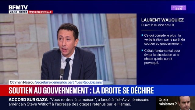 Crise politique: Othman Nasrou (LR) indique que le parti ne souhaite pas la suspension de la réforme des retraites
