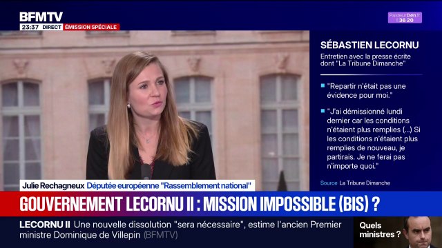 Futur gouvernement de Sébastien Lecornu: Nous allons le censurer [...] nous ne voyons pas en l'état comment les choses peuvent s'améliorer pour les Français , explique Julie Rechagneux, députée européenne RN