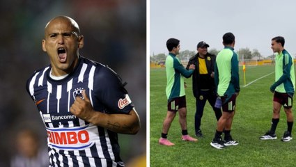 Chupete Suazo visita a los jugadores de la Selección Mexicana Sub-20 en pleno entrenamiento