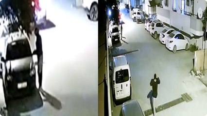 Otomobil hırsızlığı girişimi kamerada