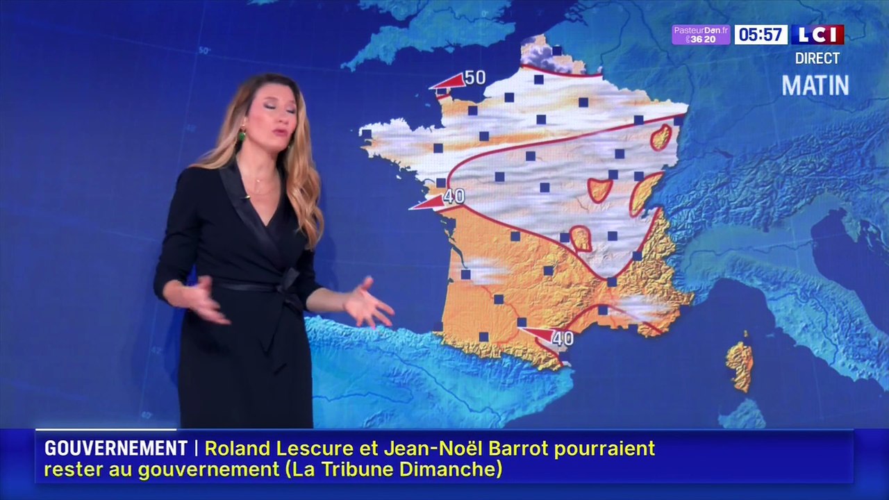 Coralie Dioum - Météo LCI du 12/10/2025 - Grisaille Matinale au Nord, Soleil et Douceur Estivale au Sud (26°C) ☀️🌡️