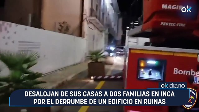 Desalojan de sus casas a dos familias en Inca por el derrumbe de un edificio en ruinas