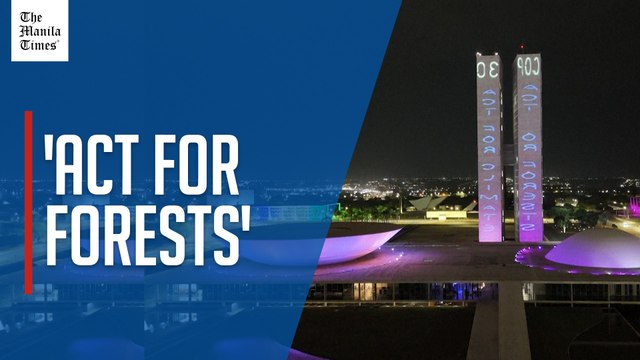 Greenpeace activists project 'act for forests' on Brazil landmarks ahead of COP30