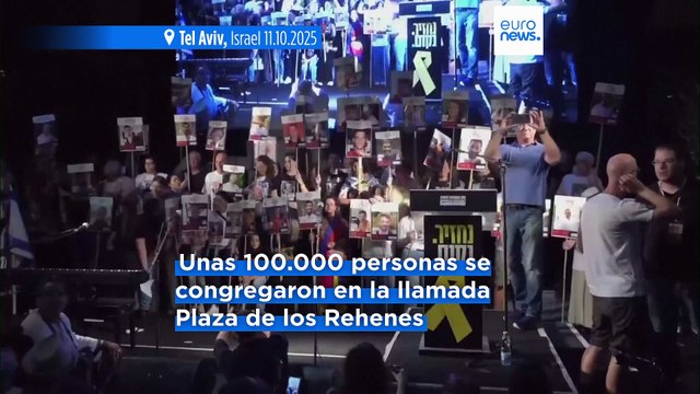 Los israelíes aclaman a Trump en un mitin en Tel Aviv mientras se preparan para el regreso de los rehenes