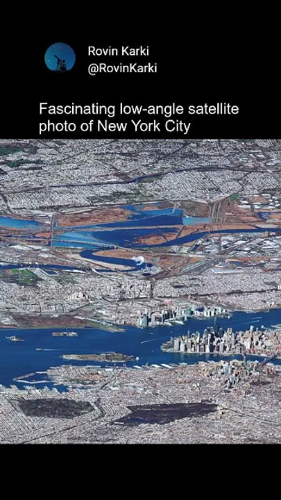 Incredible Low Angle Satellite Photo of NYC #travel #ocean