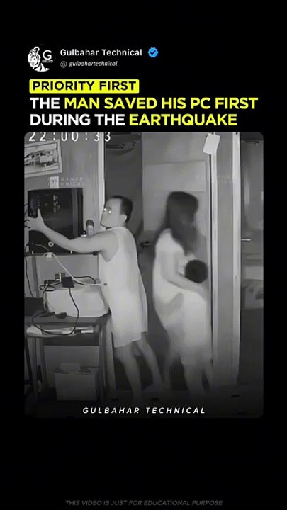 He Saved His PC First During Earthquake! 💻😱