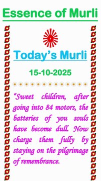 🇲🇰 Essence of Murli 15 October 2025 English in Male Voice| #brahmakumaris #madhuban #shantivan