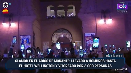 Clamor en el adiós de Morante: llevado a hombros hasta el hotel Wellington y vitoreado por 2.000 personas