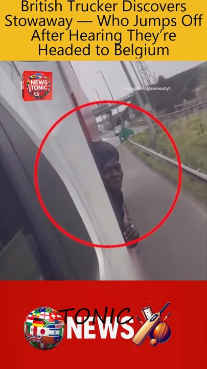 British Trucker Discovers Stowaway — Who Jumps Off After Hearing They’re Headed to Belgium 😂🚛 #Viral #News