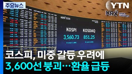 코스피, 미중 갈등 우려에 3,600선 붕괴...환율 급등 / YTN