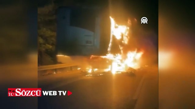 TIR'ın dorsesinde çıkan yangın söndürüldü