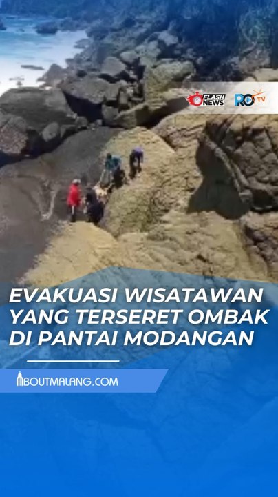 EMPAT WISATAWAN SURABAYA TERSERET OMBAK DI PANTAI MODANGAN KABUPATEN MALANG