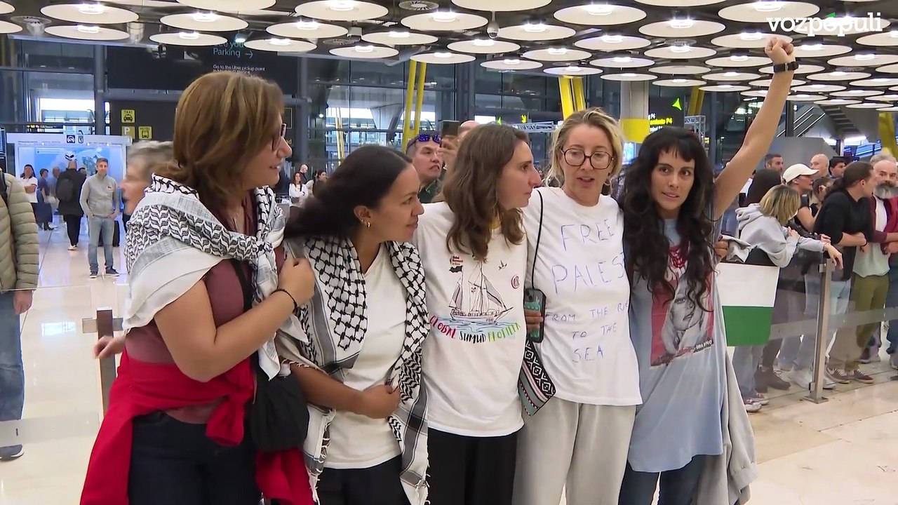 Los cinco últimos miembros de la segunda flotilla y Reyes Rigo llegan a España