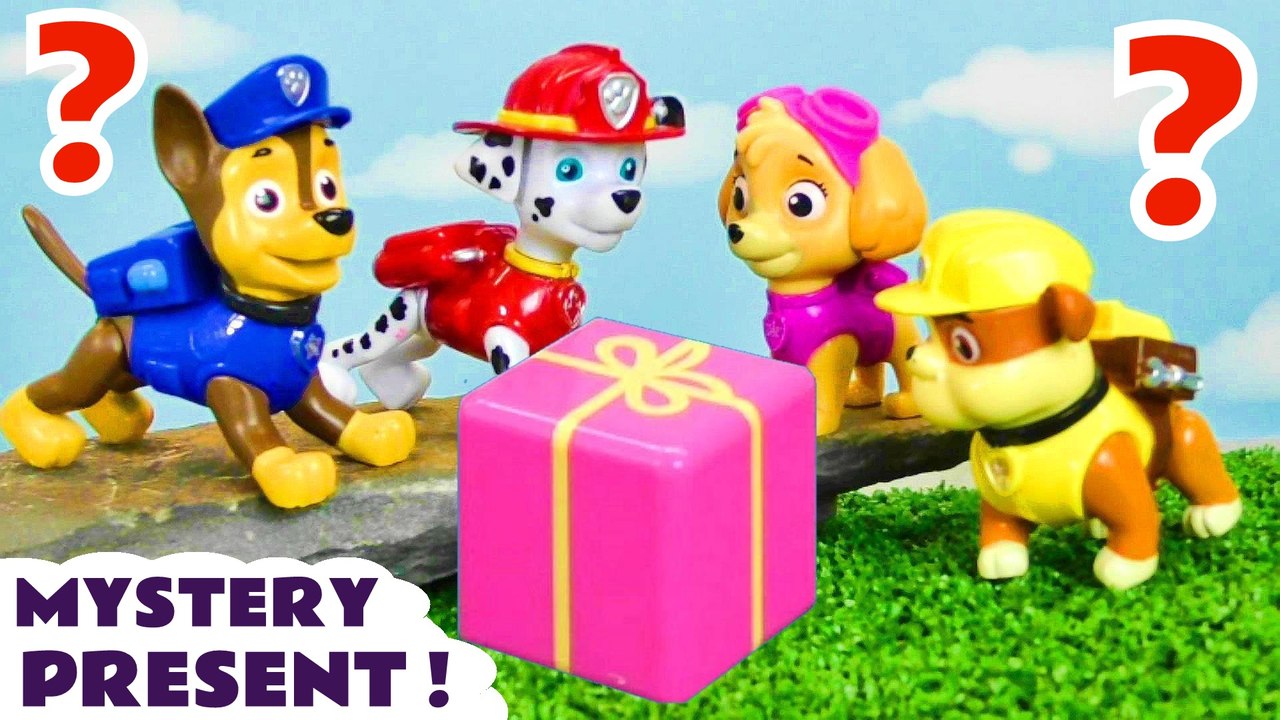 Can the toy Paw Patrol pups catch and open the Birthday Present?