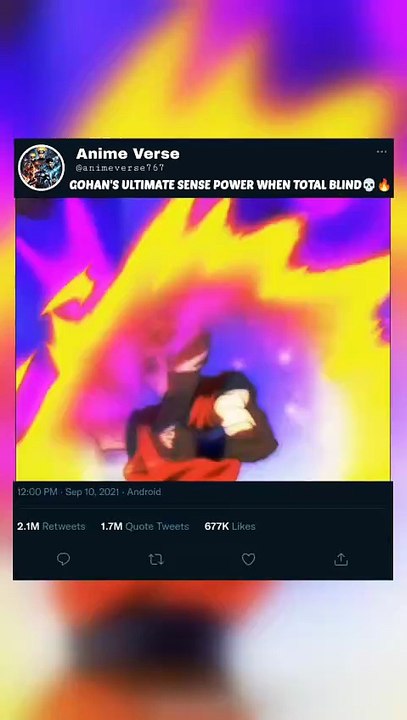 GOHAN'S ULTIMATE SENSE POWER WHEN TOTAL BLIND💀🔥