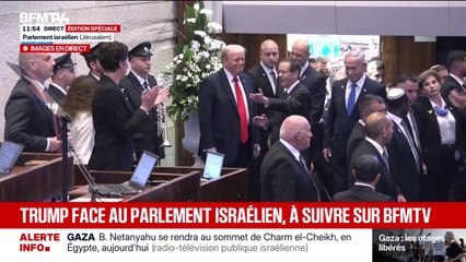 Donald Trump ovationné lors de son entrée dans le parlement israélien