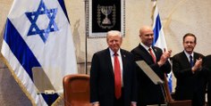 Trompetas y una ovación enorme para recibir a TRUMP en el Parlamento de Israel