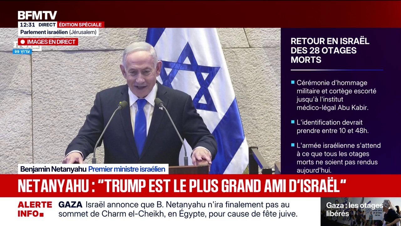 "Nous allons faire cette paix" à Gaza, assure Benjamin Netanyahu