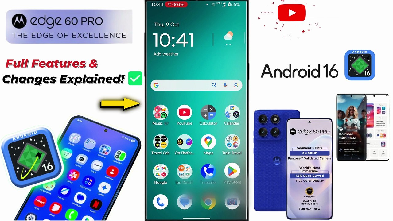 Motorola Edge 60 Pro Android 16 Features🔥New UI, Performance,Battery & Camera Upgrades | 2025 Update