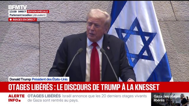 Nous sommes rassemblés pour une journée de grande joie , déclare Donald Trump depuis la Knesset
