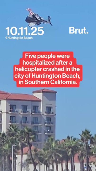 A helicopter crashed at Huntington Beach.