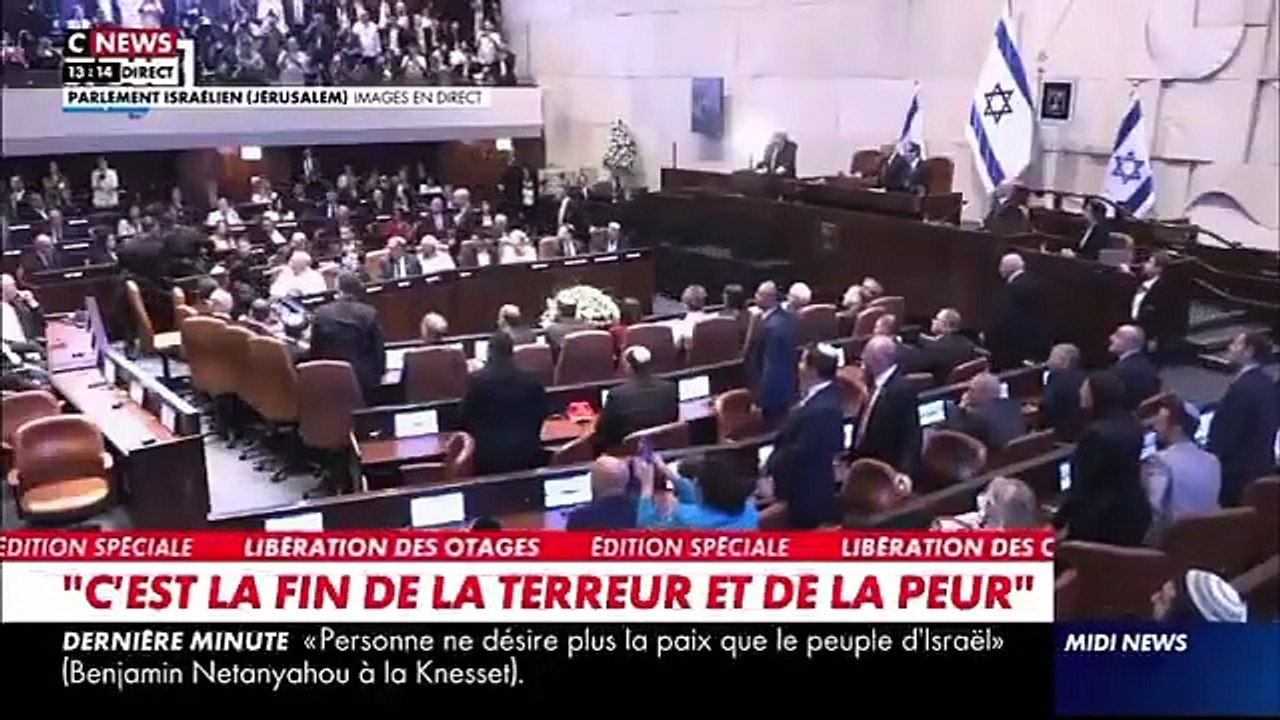 Incident à la Knesset pendant le discours de Donald Trump: Deux députés expulsés du parlement israélien après avoir brandi une pancarte "Génocide" - VIDEO