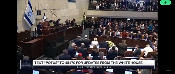 Trump habla en el parlamento israelí