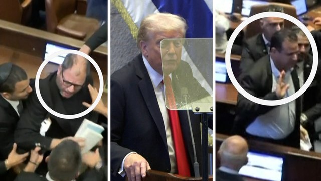 Le discours de Donald Trump à la Knesset perturbé par deux députés pro-Palestine