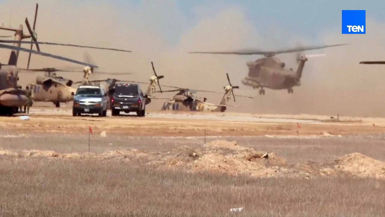 لقطات لهليكوبتر إسرائيلية تحمل الأسرى المفرج عنهم