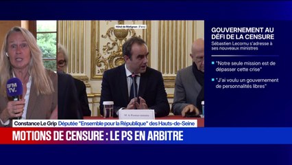 Constance Le Grip, députée "Ensemble pour la République" des Hauts-de-Seine, affirme que son groupe "essayera de travailler à des compromis honnêtes", pour éviter la censure du gouvernement