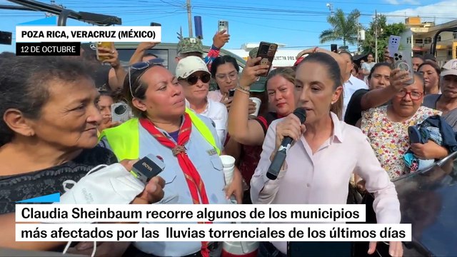 Sheinbaum visita algunas de las comunidades más afectadas por las lluvias torrenciales