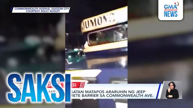 7 pasahero, sugatan matapos araruhin ng jeep ang mga concrete barrier sa Commonwealth Ave. | Saksi