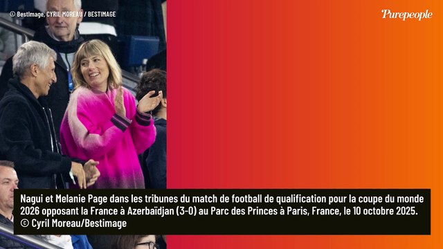 Hoshi pas seule au Parc des princes pour France-Azerbaïdjan, Nagui et sa femme Mélanie Page toujours là pour soutenir Didier Deschamps