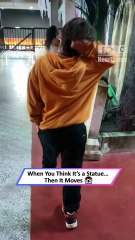 He Thought It Was a Statue… Until It Moved 😱 | Halloween Gone Wrong!|| Heartsome 💖