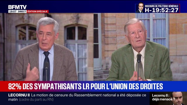 Union des droites: pour Henri Guaino, ancien conseiller de Nicolas Sarkozy, s'il y a une dissolution [...] il ne serait pas anormal d'avoir cette union