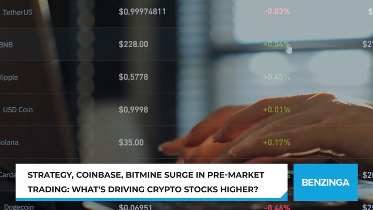 Strategy, Coinbase, Bitmine Surge In Pre-Market Trading: What's Driving Crypto Stocks Higher?