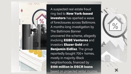 A suspected real estate fraud ring tied to New York based investors