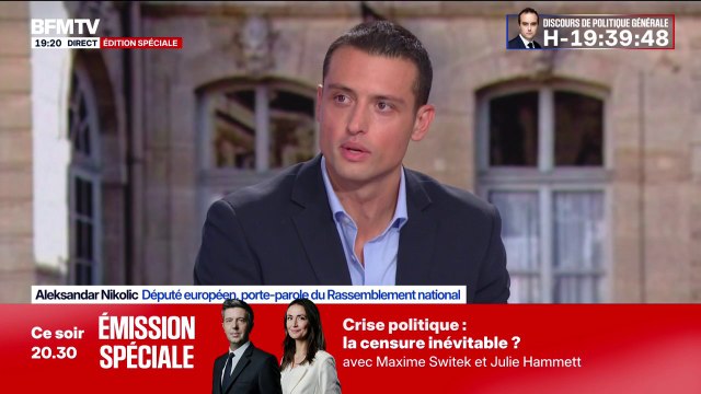 Gouvernement Lecornu: Tout ce qu'on pourra faire pour censurer Sébastien Lecornu, on le fera. Il faut arrêter cette blague , dit Aleksandar Nikolic, député européen et porte-parole du RN