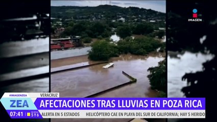 Poza Rica, Veracruz, resultó afectado por las fuertes lluvias del fin de semana