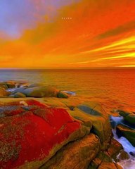 Orange and gold color so beautiful sky