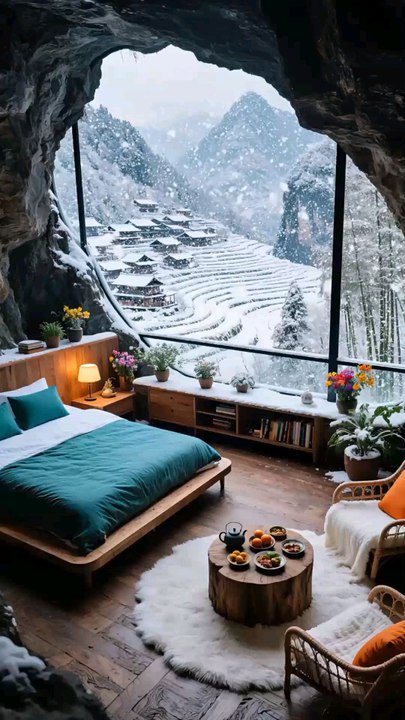 Snowfall Luxury Cave Resort bedroom.