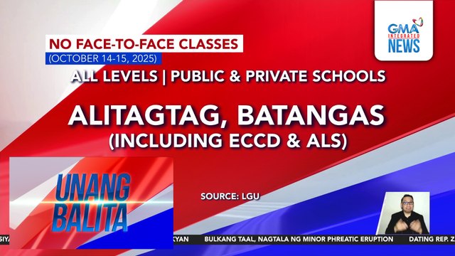 No face-to-face classes (October 14-15, 2025) | Unang Balita