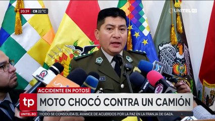 Tres hombres mueren a bordo de una motocicleta tras chocar contra un camión en Potosí
