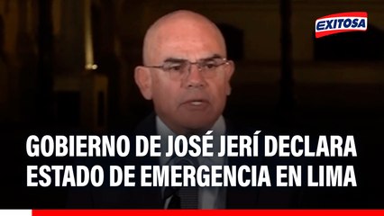 Gobierno de José Jerí anuncia que declarará Estado de Emergencia en Lima Metropolitana