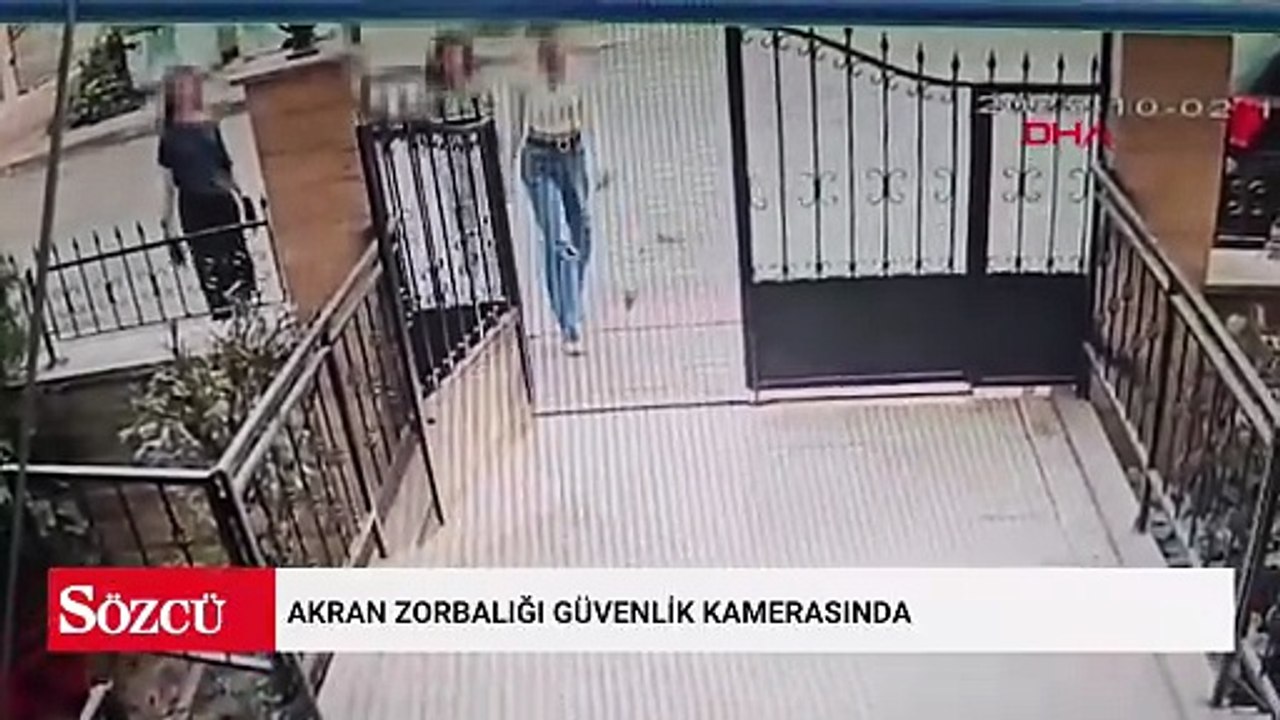 Akran zorbalığı güvenlik kamerasında