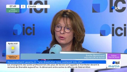 Nouveau gouvernement : "Il faut trouver un compromis" explique Émilie Bonnivard, députée LR de Savoie