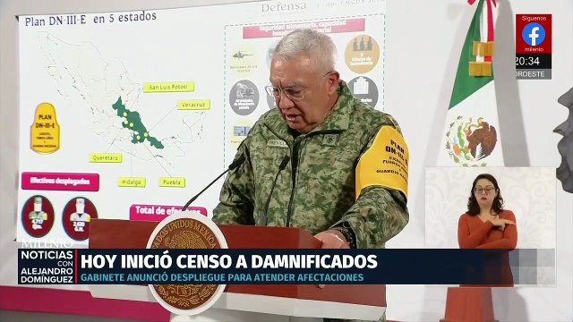 Censo casa por casa a damnificados por inundaciones en Hidalgo, Puebla, Veracruz y Querétaro