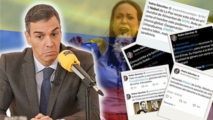 La hemeroteca de Pedro Sánchez es su peor enemigo: desarma su última trola con el Nobel a María Corina
