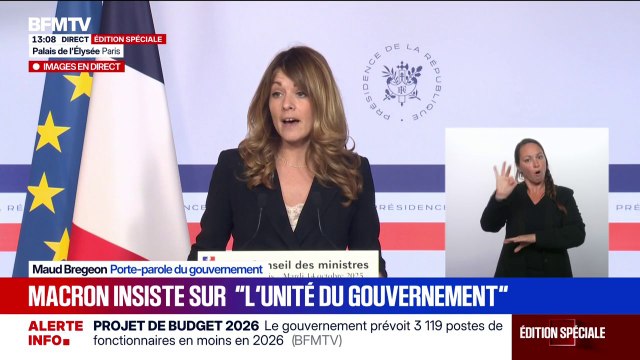 Crise politique: Emmanuel Macron assure que ce n'est pas encore une crise de régime , indique Maud Bregeon, porte-parole du gouvernement